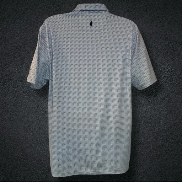 Johnnie-O Performance Golf Polo Shirt Men’s L Blue Micro Print Stretch - Picture 8 of 13
